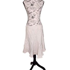 DKNY Jeans Linen Blend Skirt | Size 10 Petite | Beige Casual Summer Style